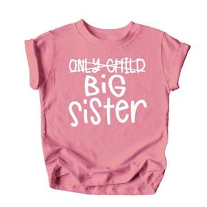 Big Sister Announcement Girls Top Size 5-6